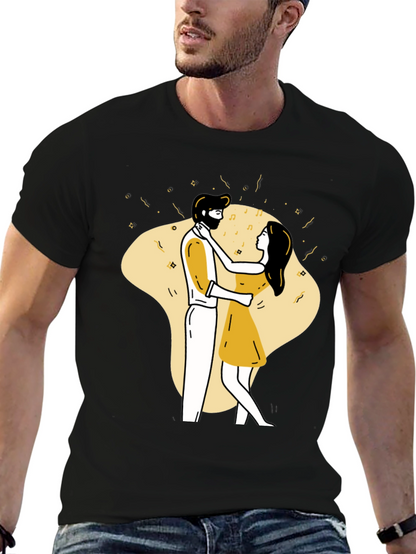 Dancing Couple Graphic Tee - Black Unisex T-Shirt