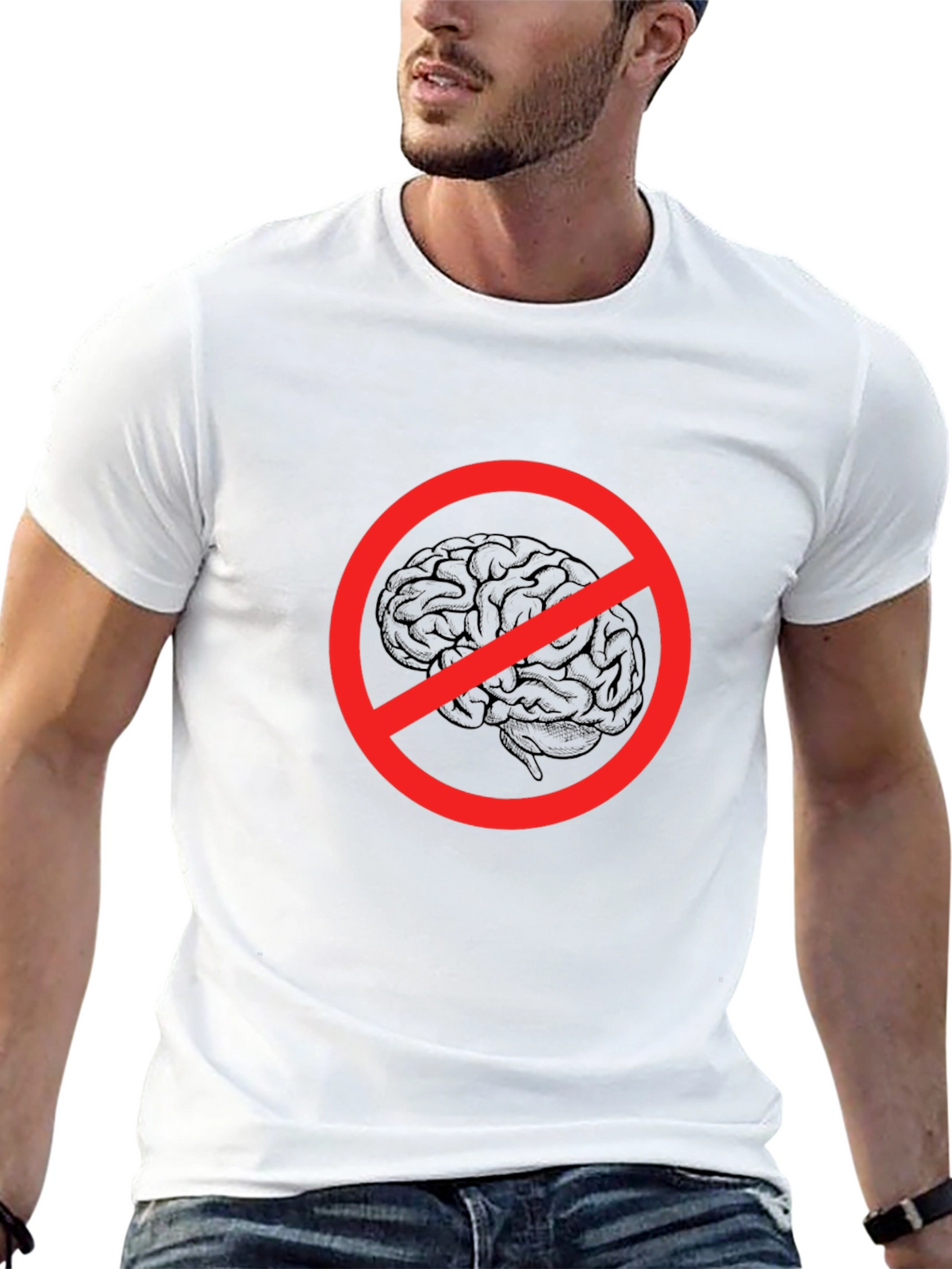 No Brainer Graphic Tee - Funny Novelty T-Shirt