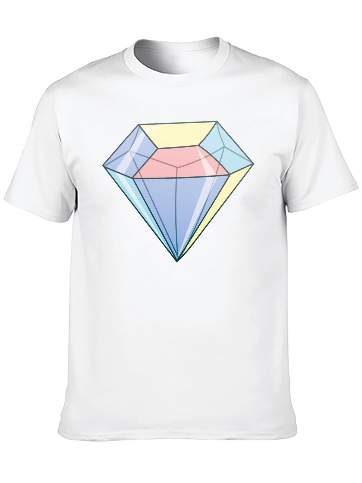 Cartoon Diamond Graphic Tee - Black Cotton Casual Shirt