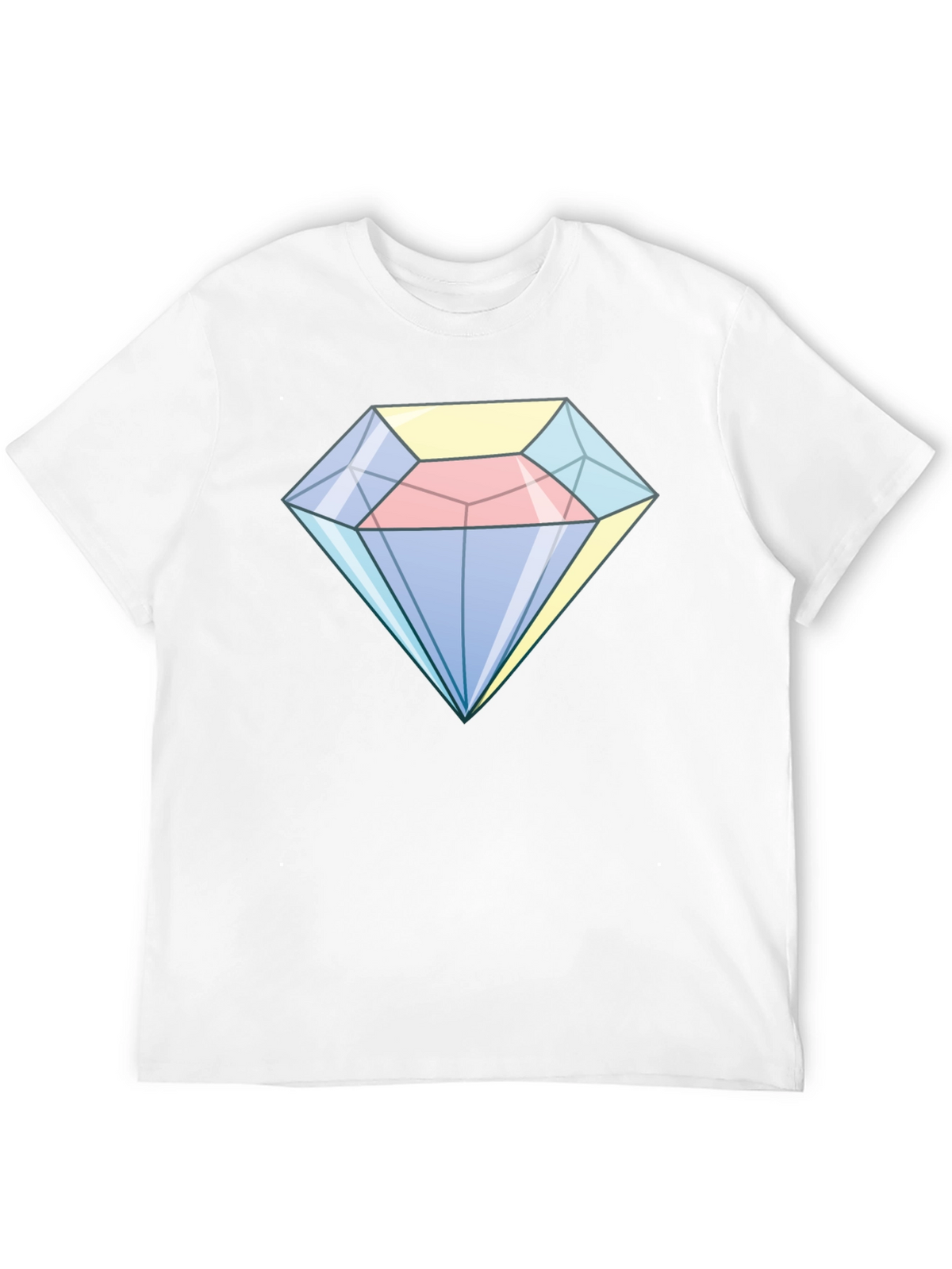 Cartoon Diamond Graphic Tee - Black Cotton Casual Shirt