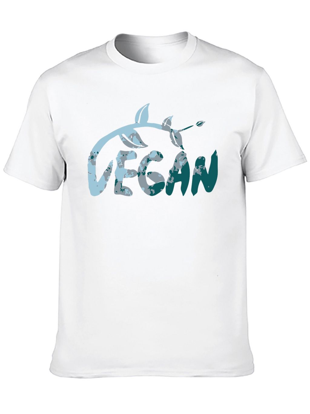 Vegan Leaf Graphic Tee - Black