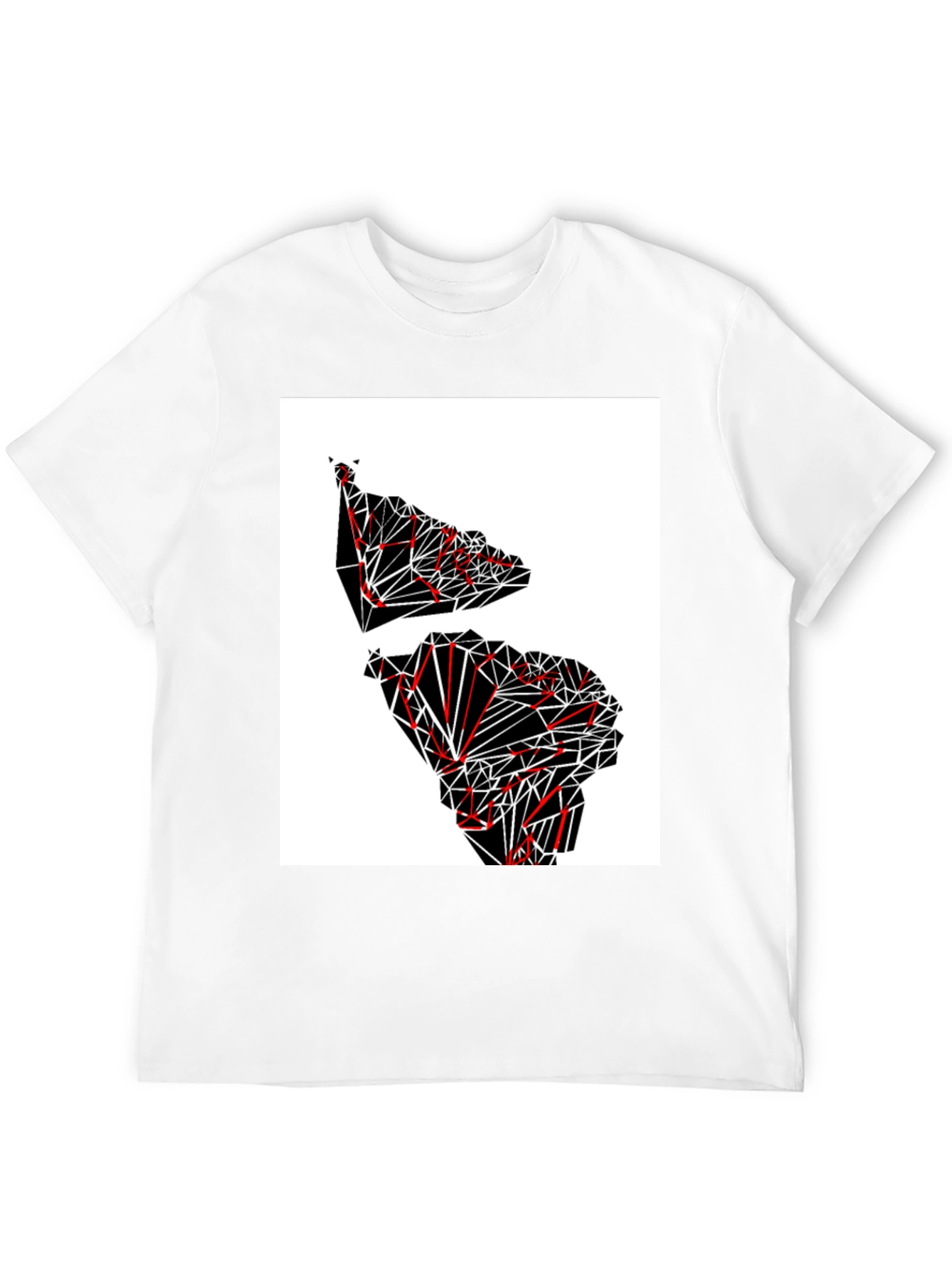 Geometric Continent Graphic Tee - Black