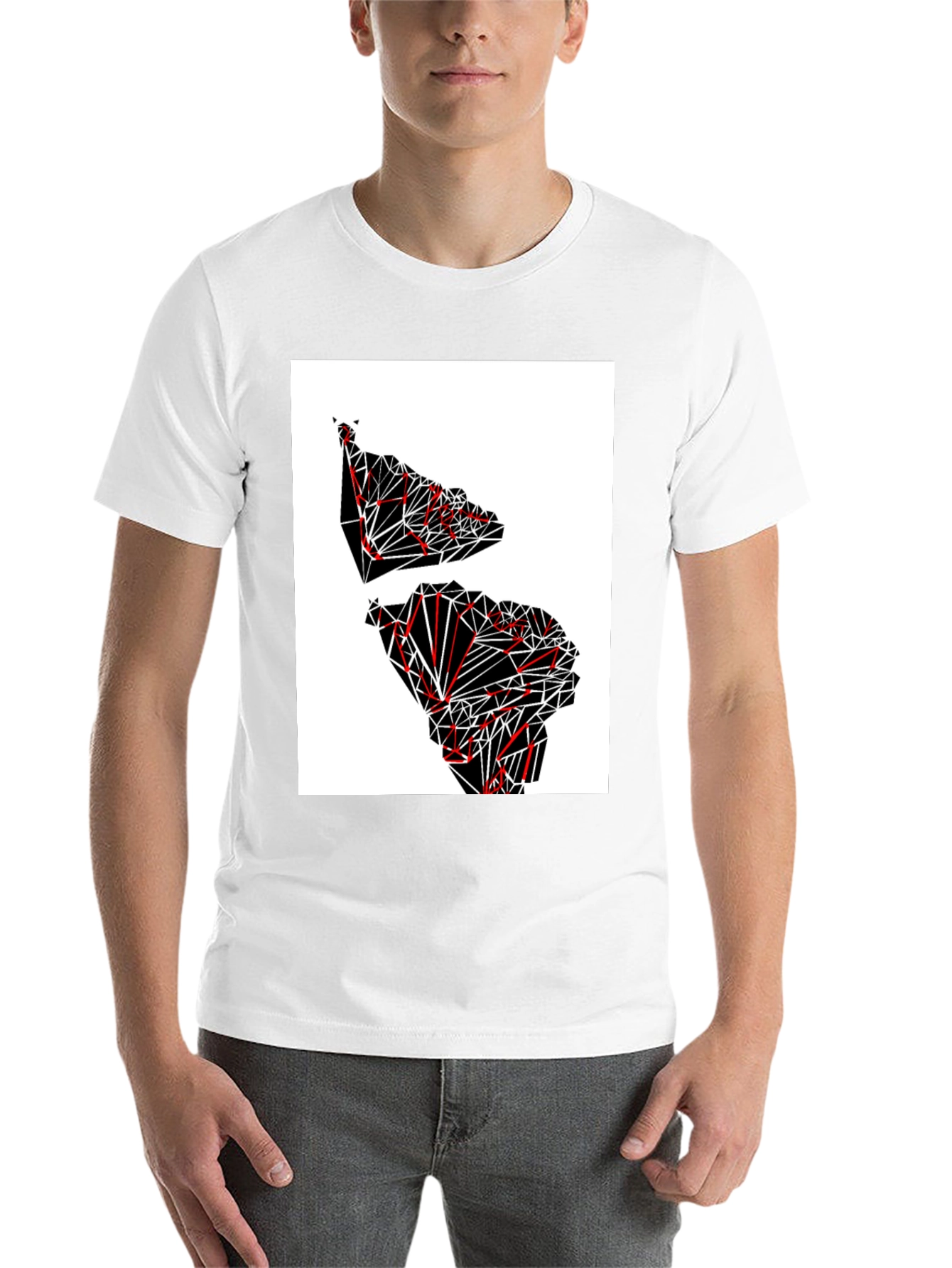 Geometric Continent Graphic Tee - Black