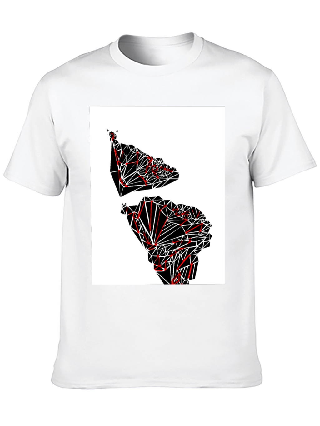 Geometric Continent Graphic Tee - Black