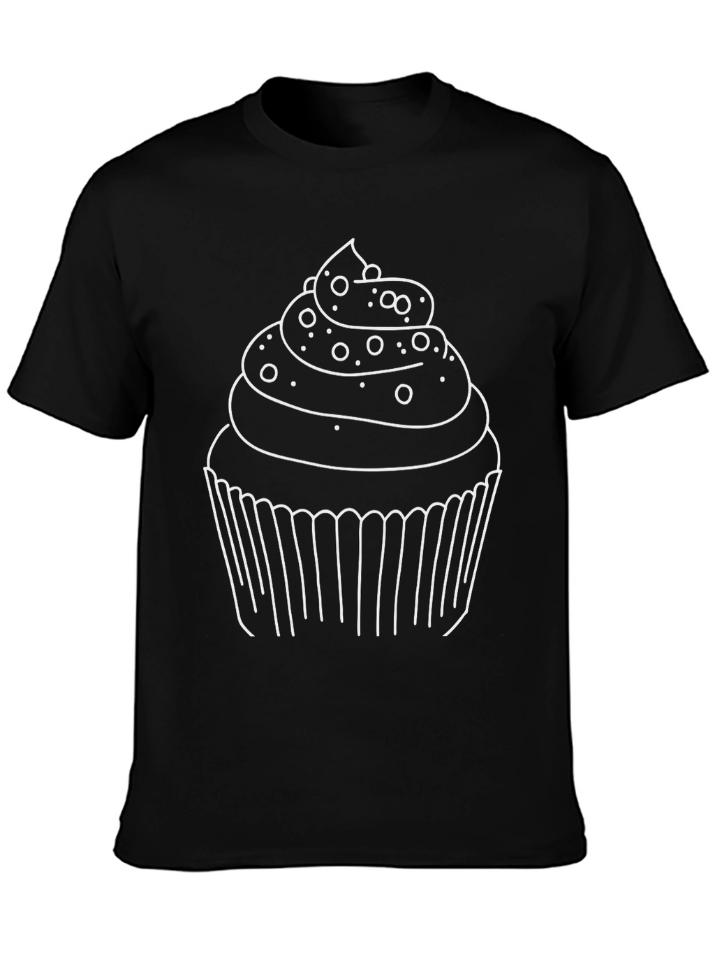 Cupcake Graphic T-Shirt - Black Casual Style