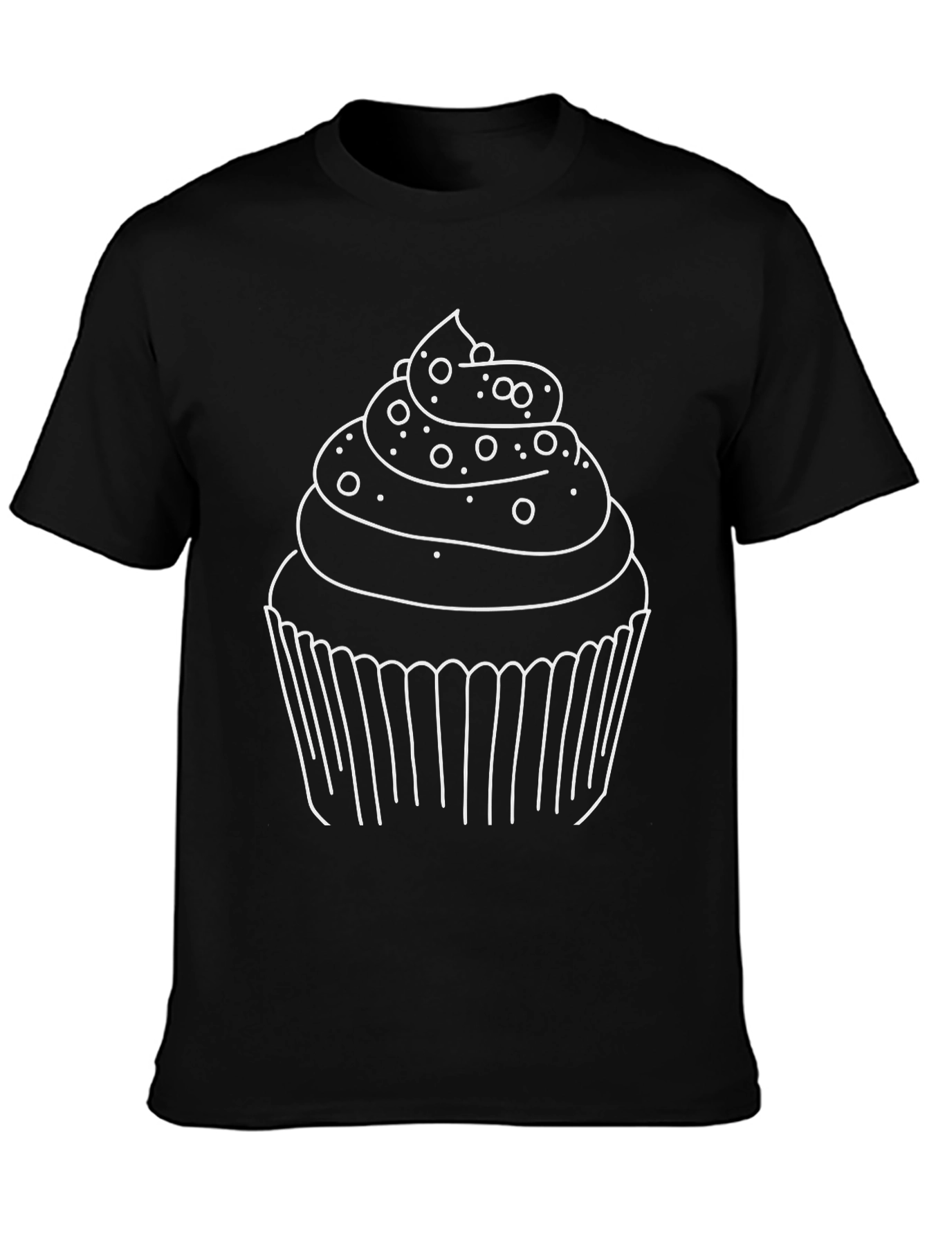 Cupcake Graphic T-Shirt - Black Casual Style