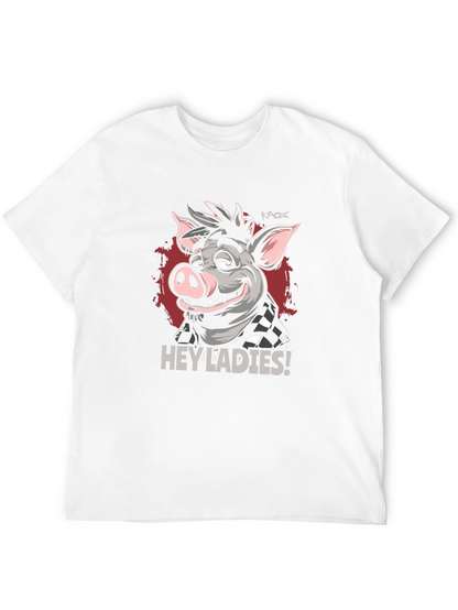Hey Ladies Pig Graphic T-Shirt