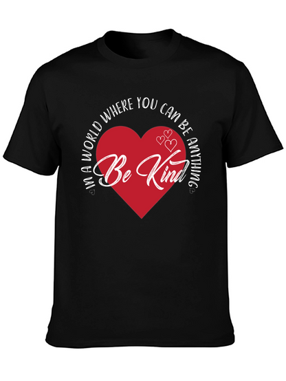 Be Kind Heart Graphic Tee - Black