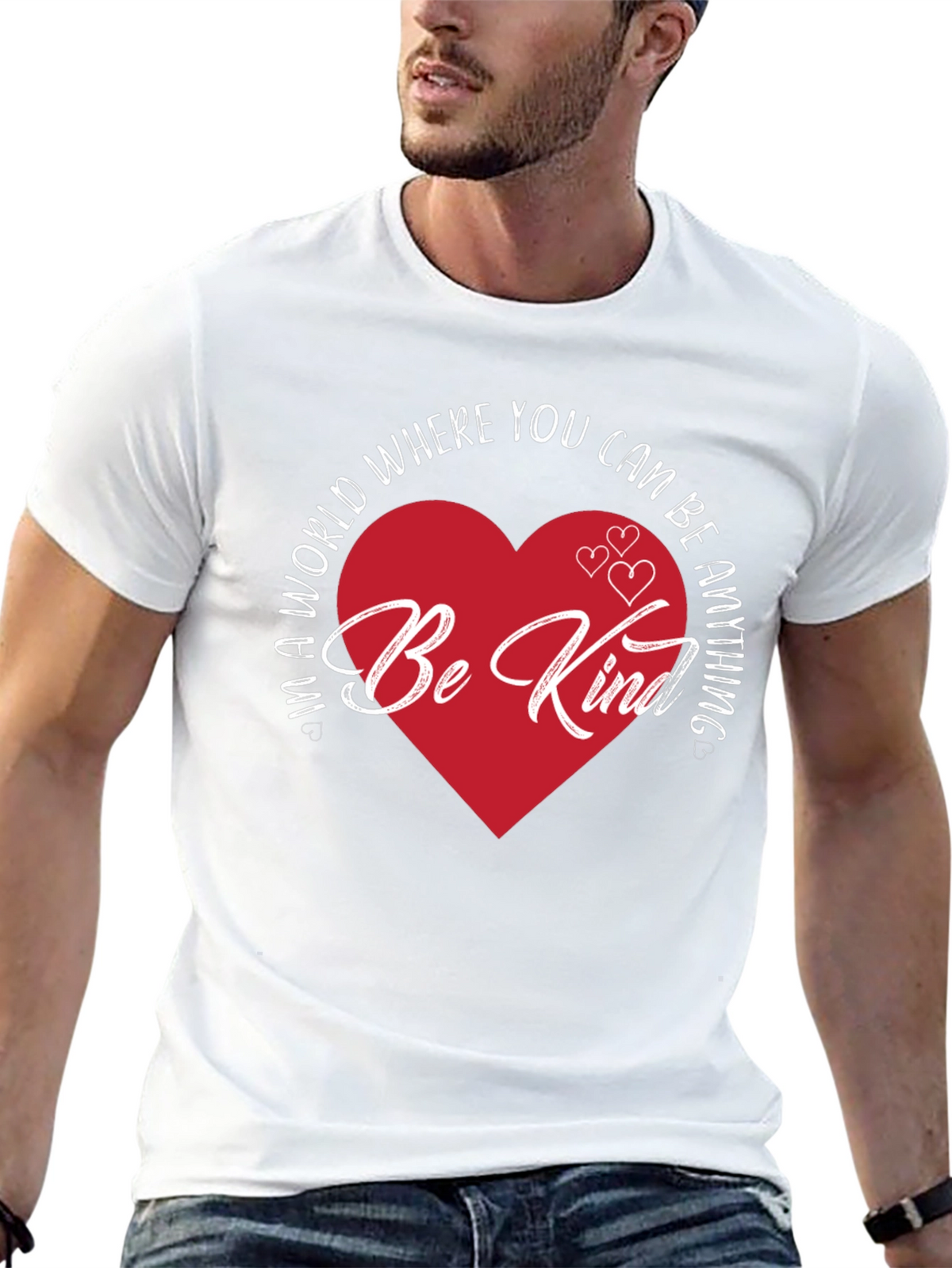 Be Kind Heart Graphic Tee - Black