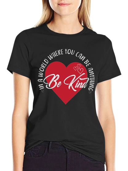 Be Kind Heart Graphic Tee - Black