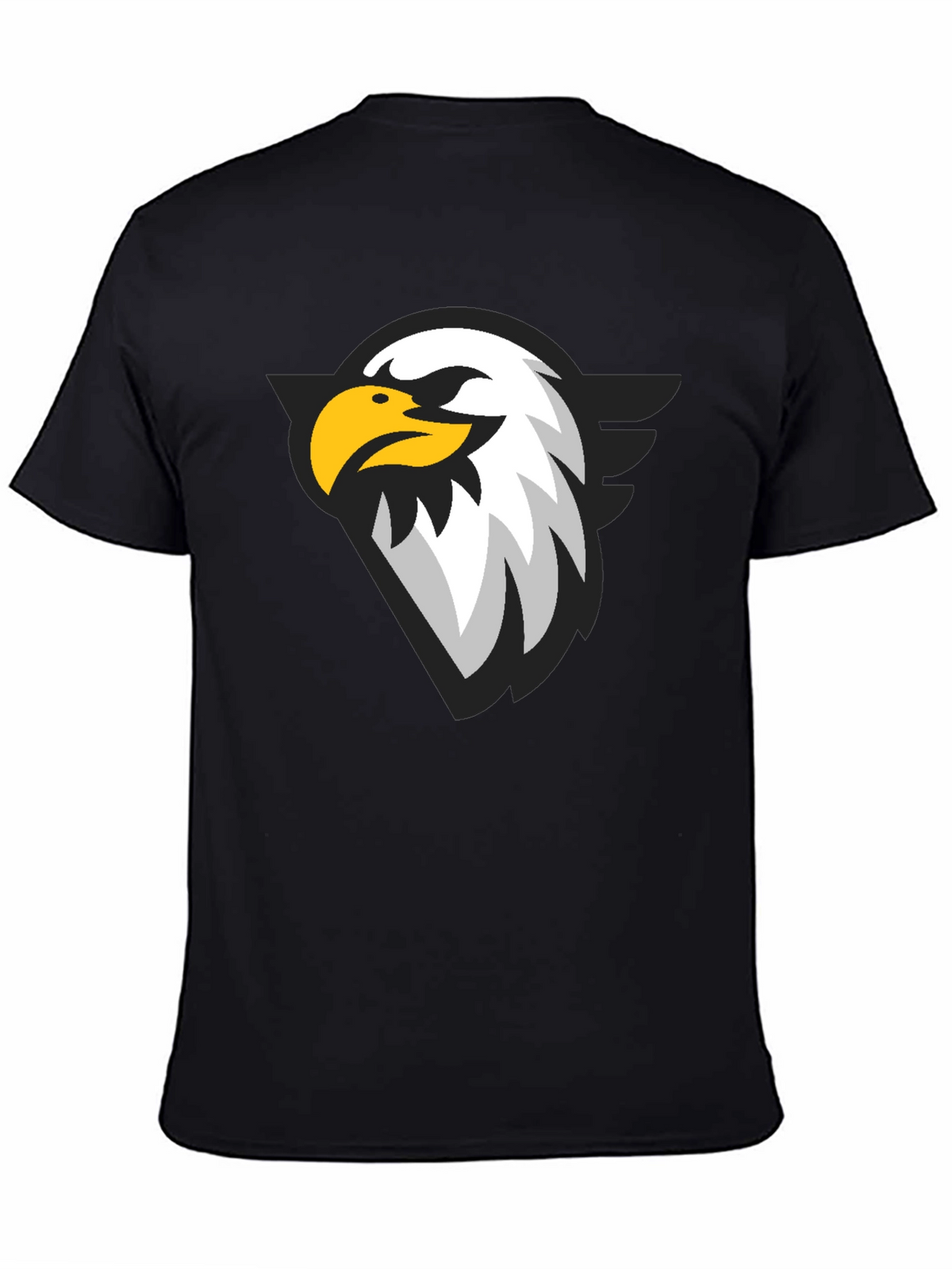 Black T-Shirt with Eagle Graphic Print
