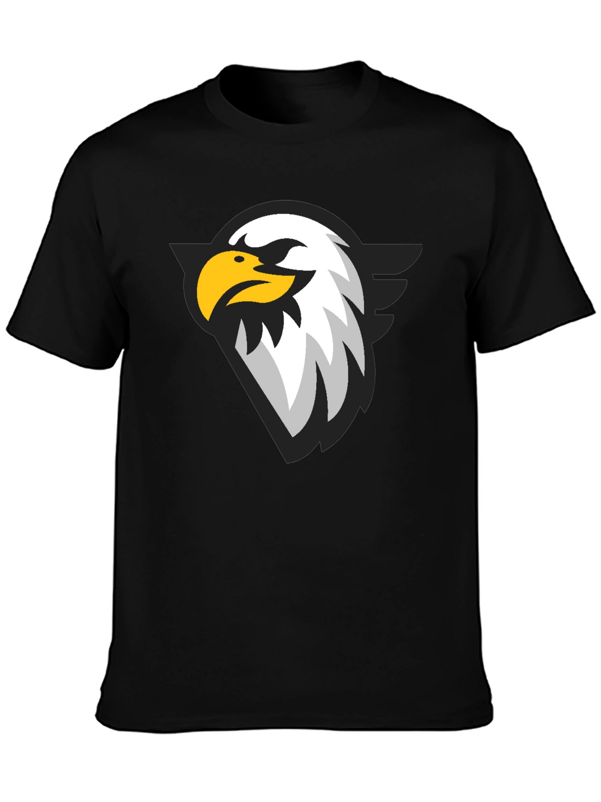 Black T-Shirt with Eagle Graphic Print