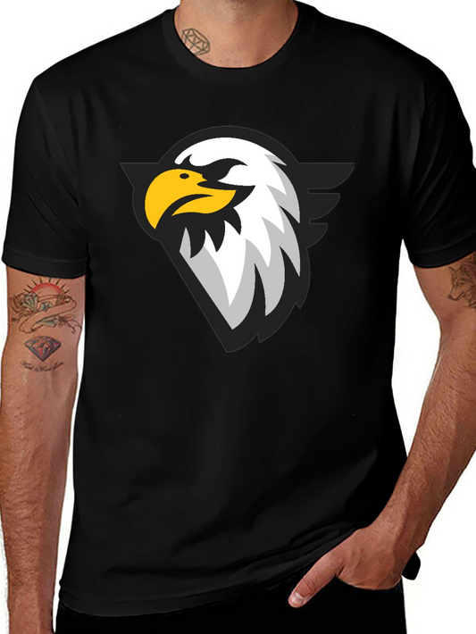 Black T-Shirt with Eagle Graphic Print