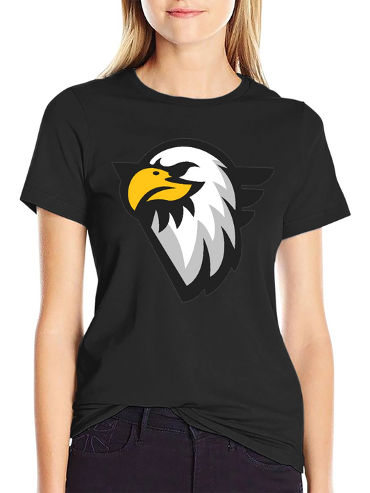 Black T-Shirt with Eagle Graphic Print