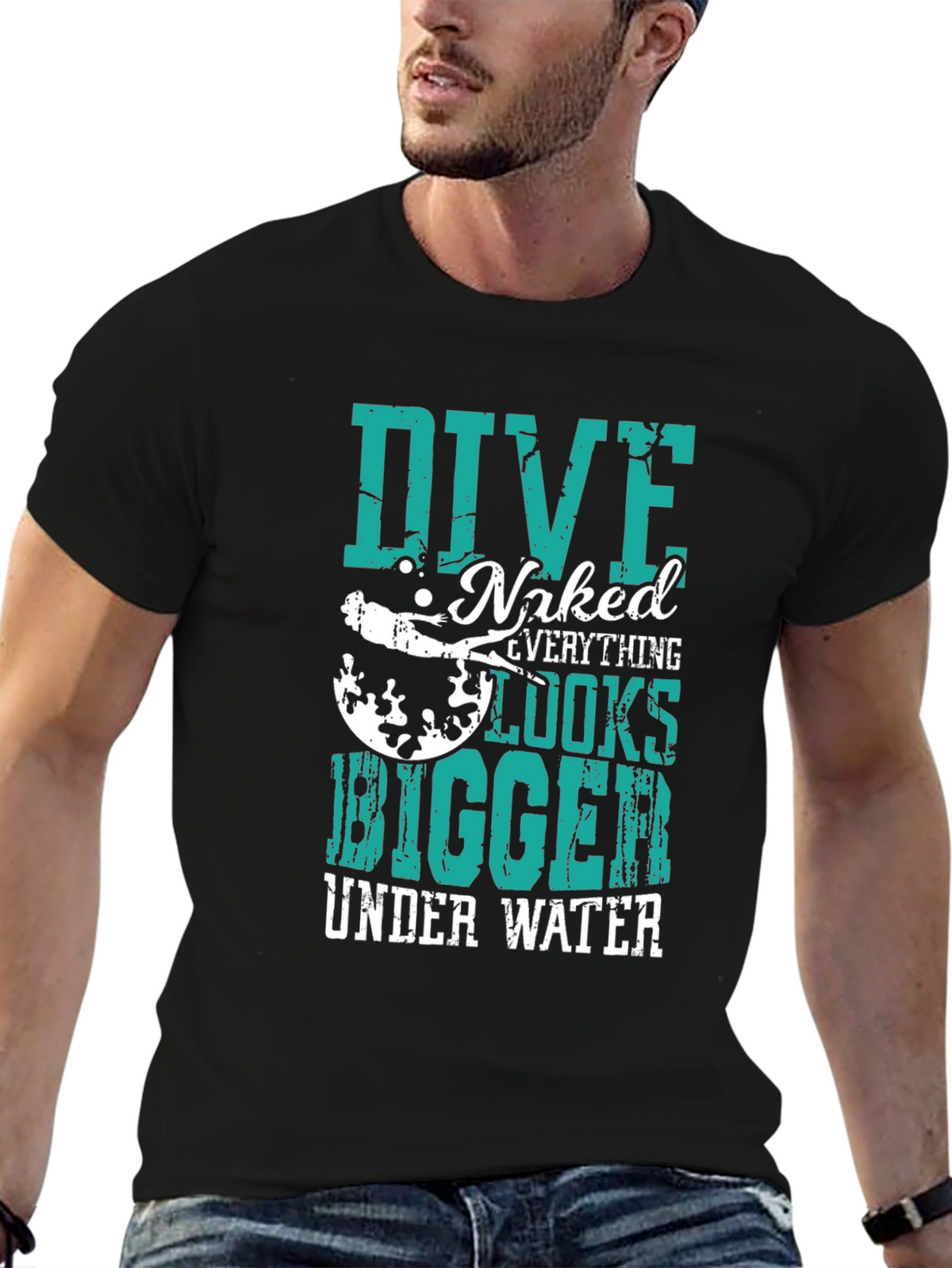 Dive Naked Everything Looks Bigger T-Shirt