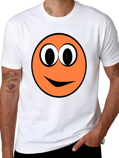 Funny Orange Smiley Face Graphic T-Shirt
