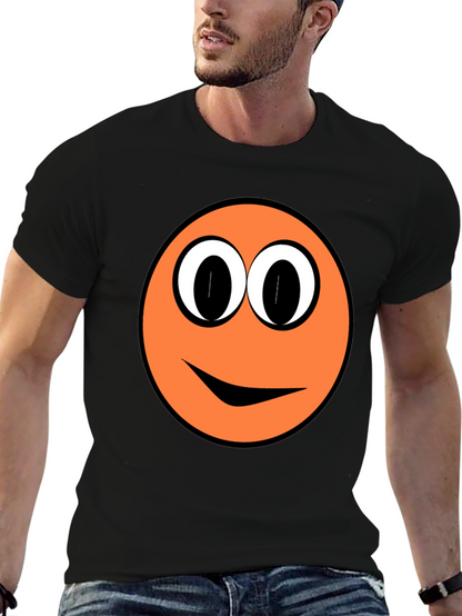 Funny Orange Smiley Face Graphic T-Shirt