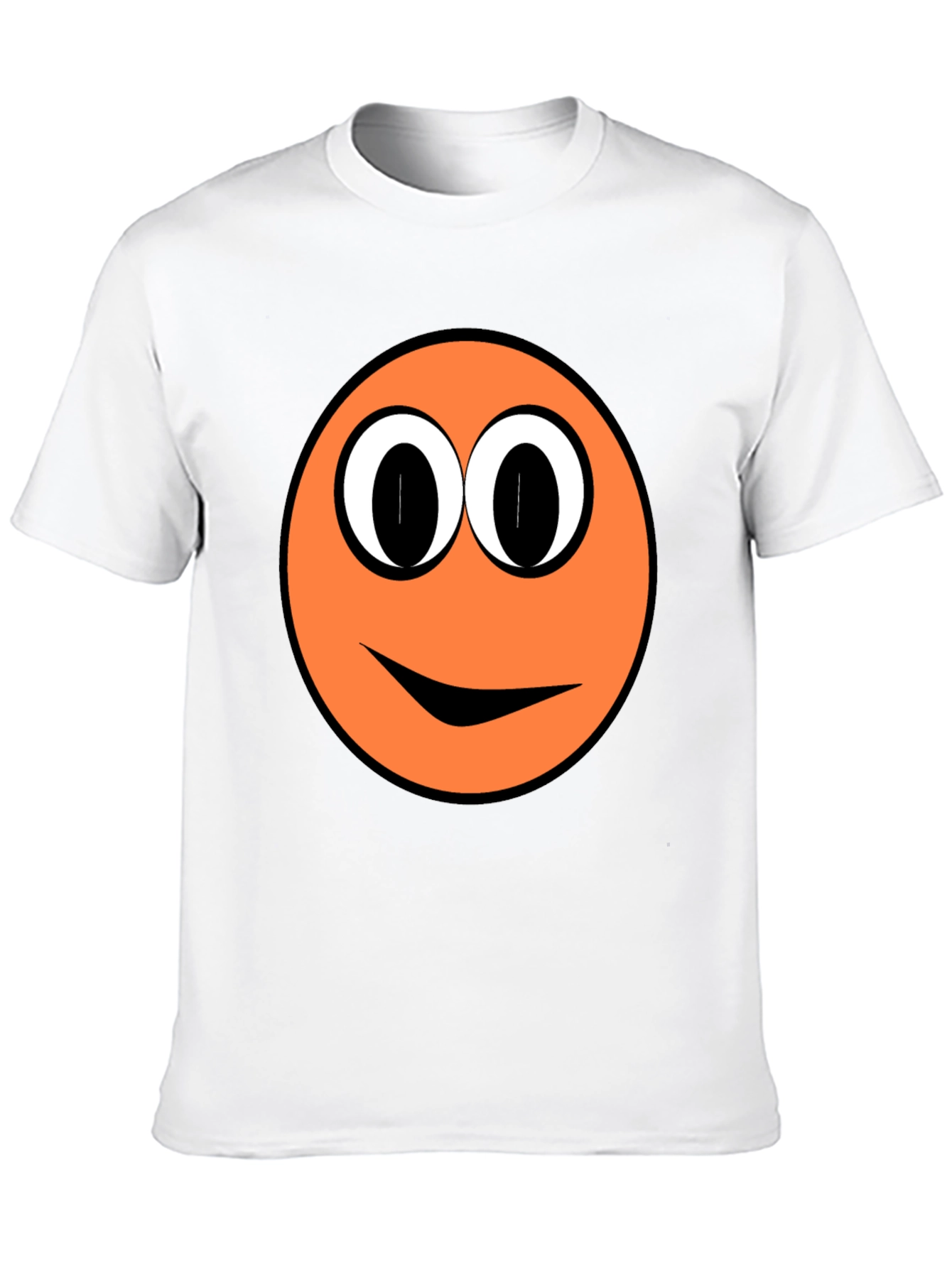 Funny Orange Smiley Face Graphic T-Shirt