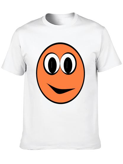 Funny Orange Smiley Face Graphic T-Shirt