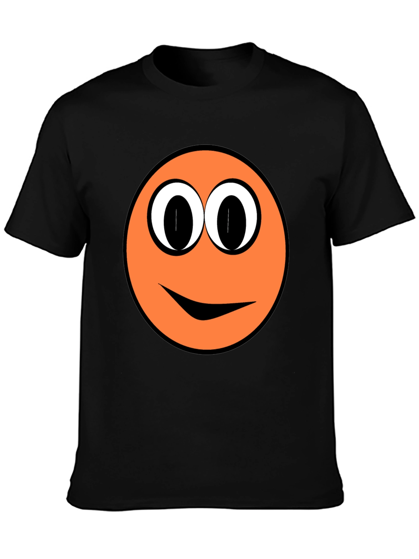 Funny Orange Smiley Face Graphic T-Shirt