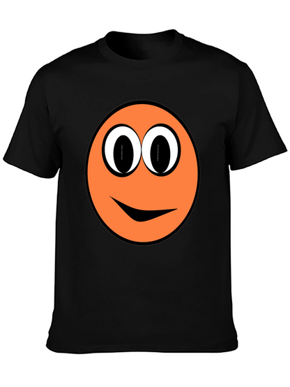 Funny Orange Smiley Face Graphic T-Shirt