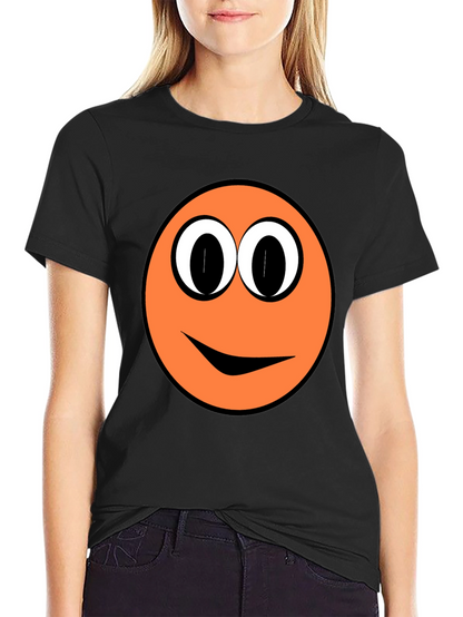 Funny Orange Smiley Face Graphic T-Shirt