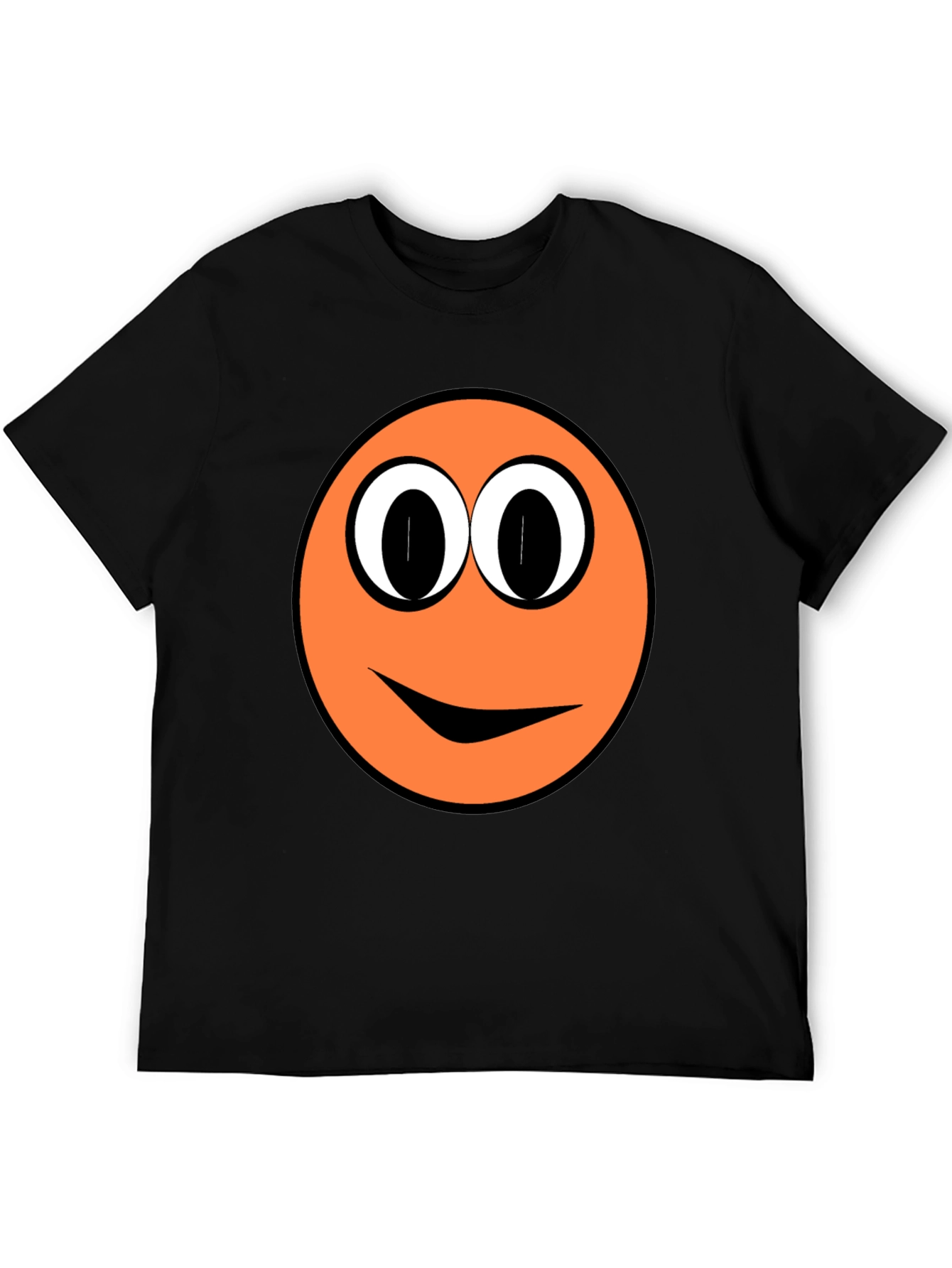 Funny Orange Smiley Face Graphic T-Shirt