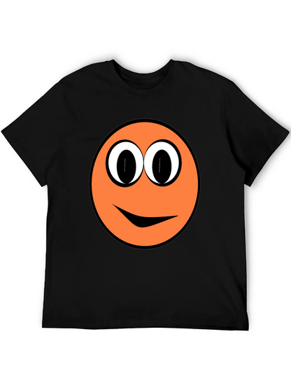 Funny Orange Smiley Face Graphic T-Shirt
