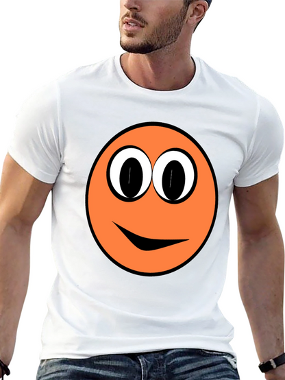 Funny Orange Smiley Face Graphic T-Shirt