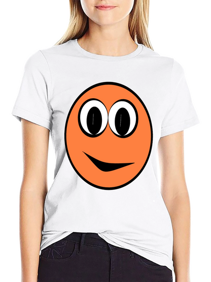 Funny Orange Smiley Face Graphic T-Shirt