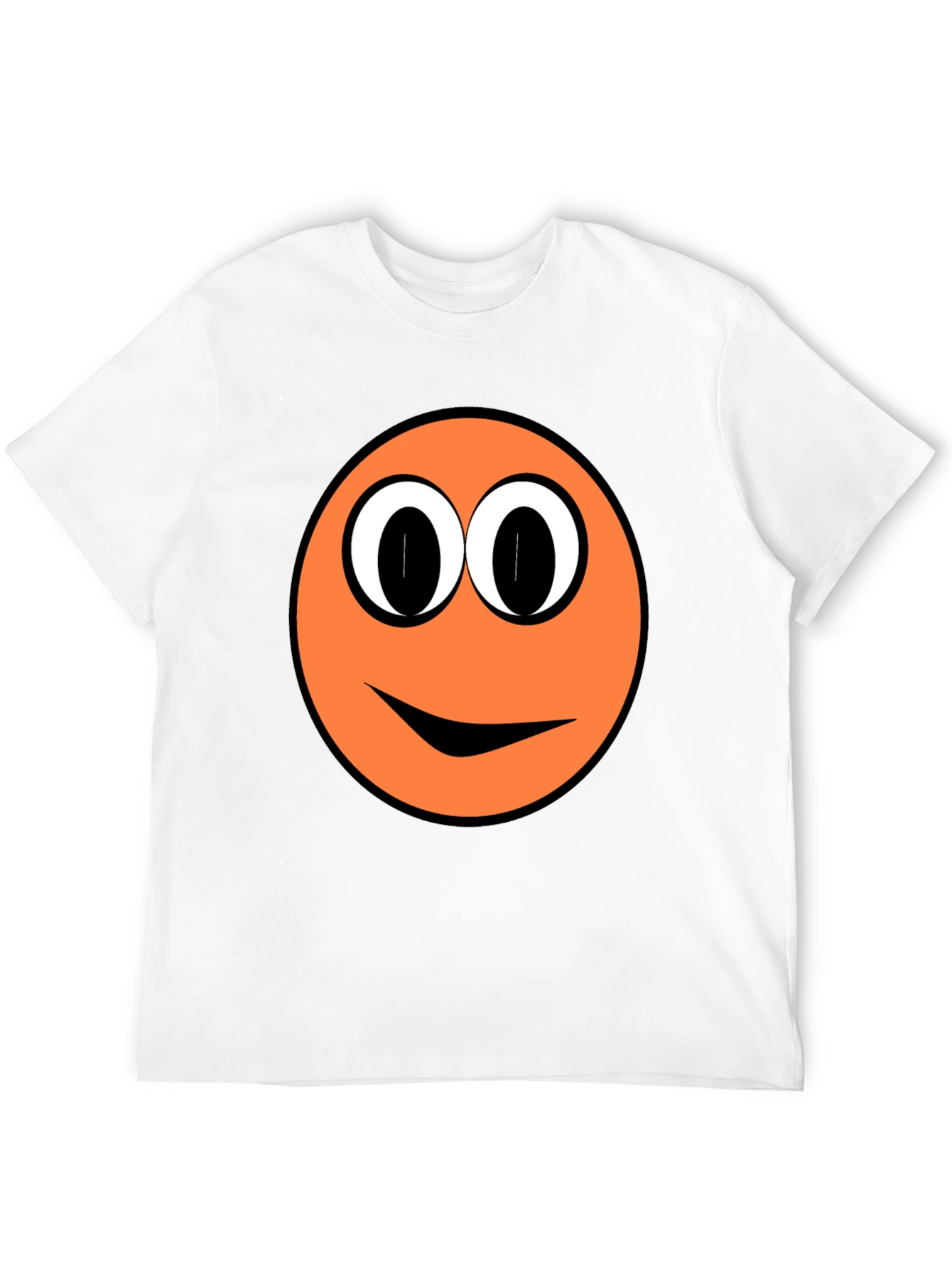 Funny Orange Smiley Face Graphic T-Shirt