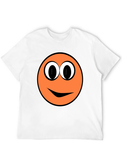 Funny Orange Smiley Face Graphic T-Shirt