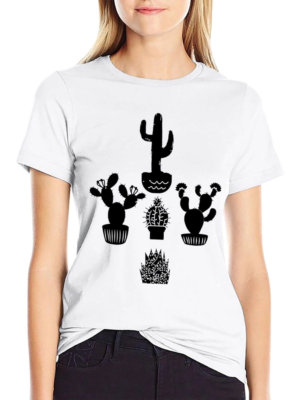 Cactus Graphic Black T-Shirt