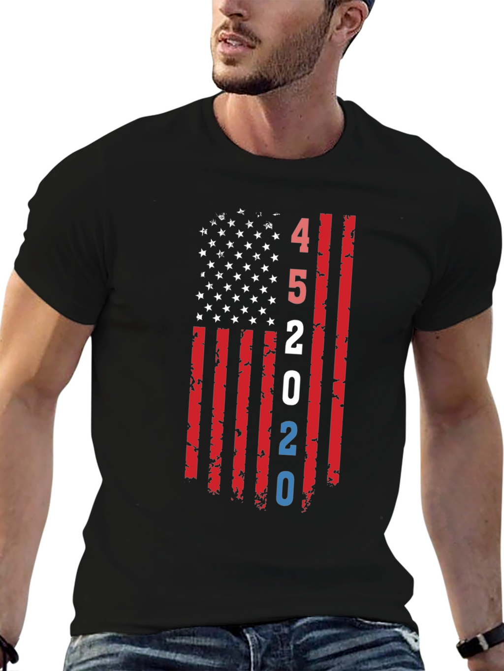 45 2020 American Flag Graphic T-Shirt