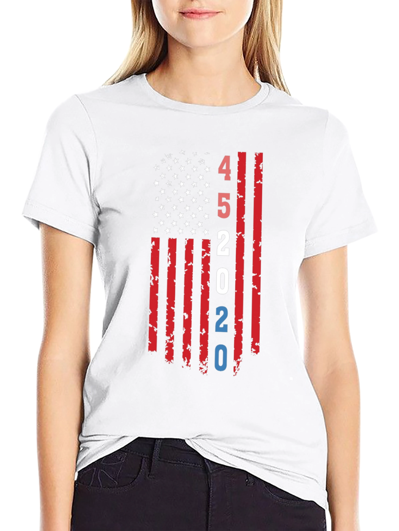 45 2020 American Flag Graphic T-Shirt