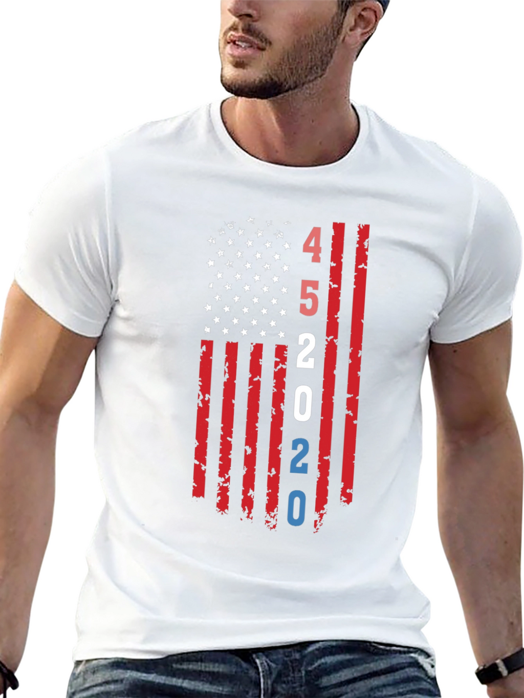 45 2020 American Flag Graphic T-Shirt