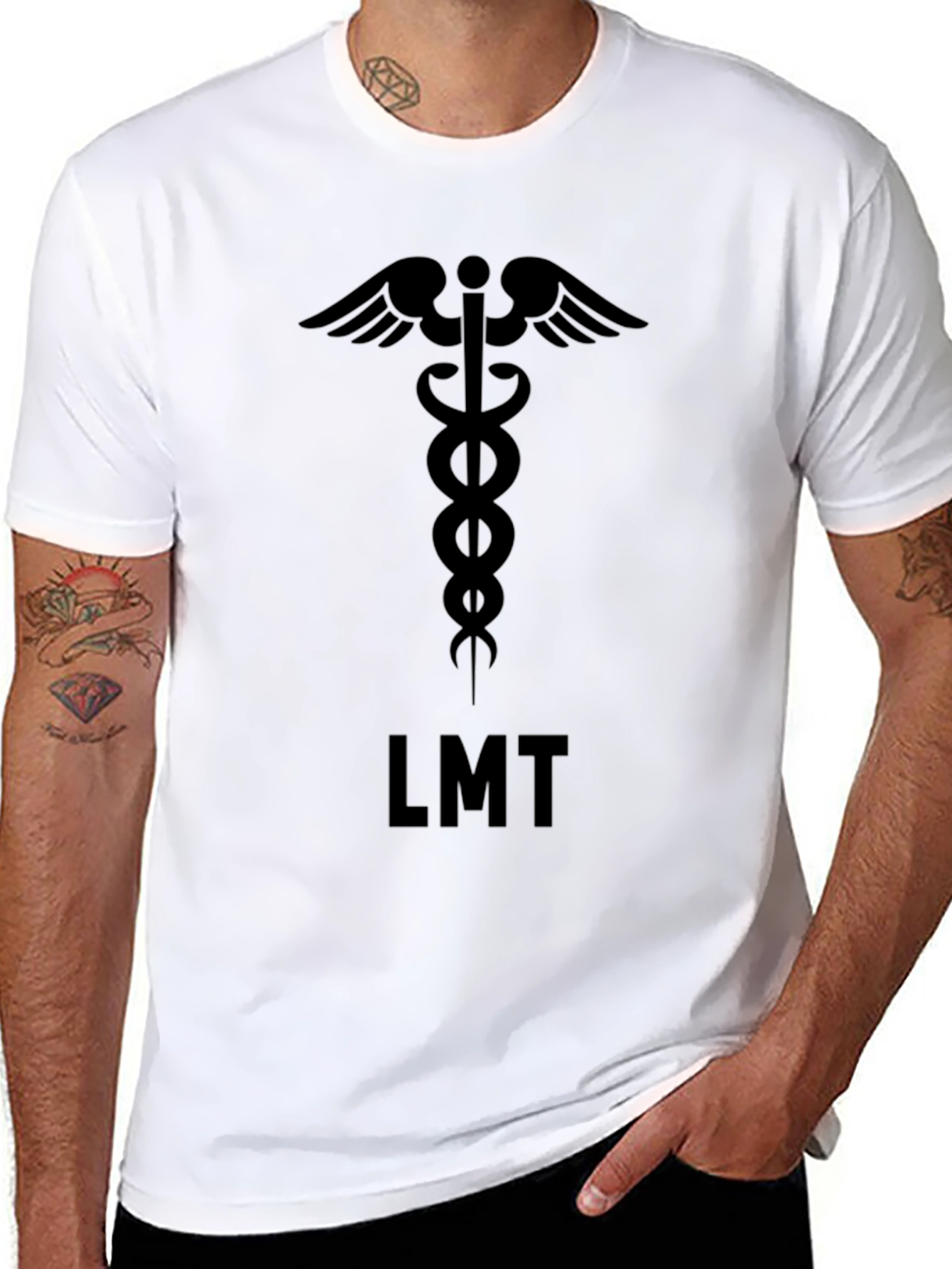 LMT Caduceus Black T-Shirt - Medical Professional Apparel