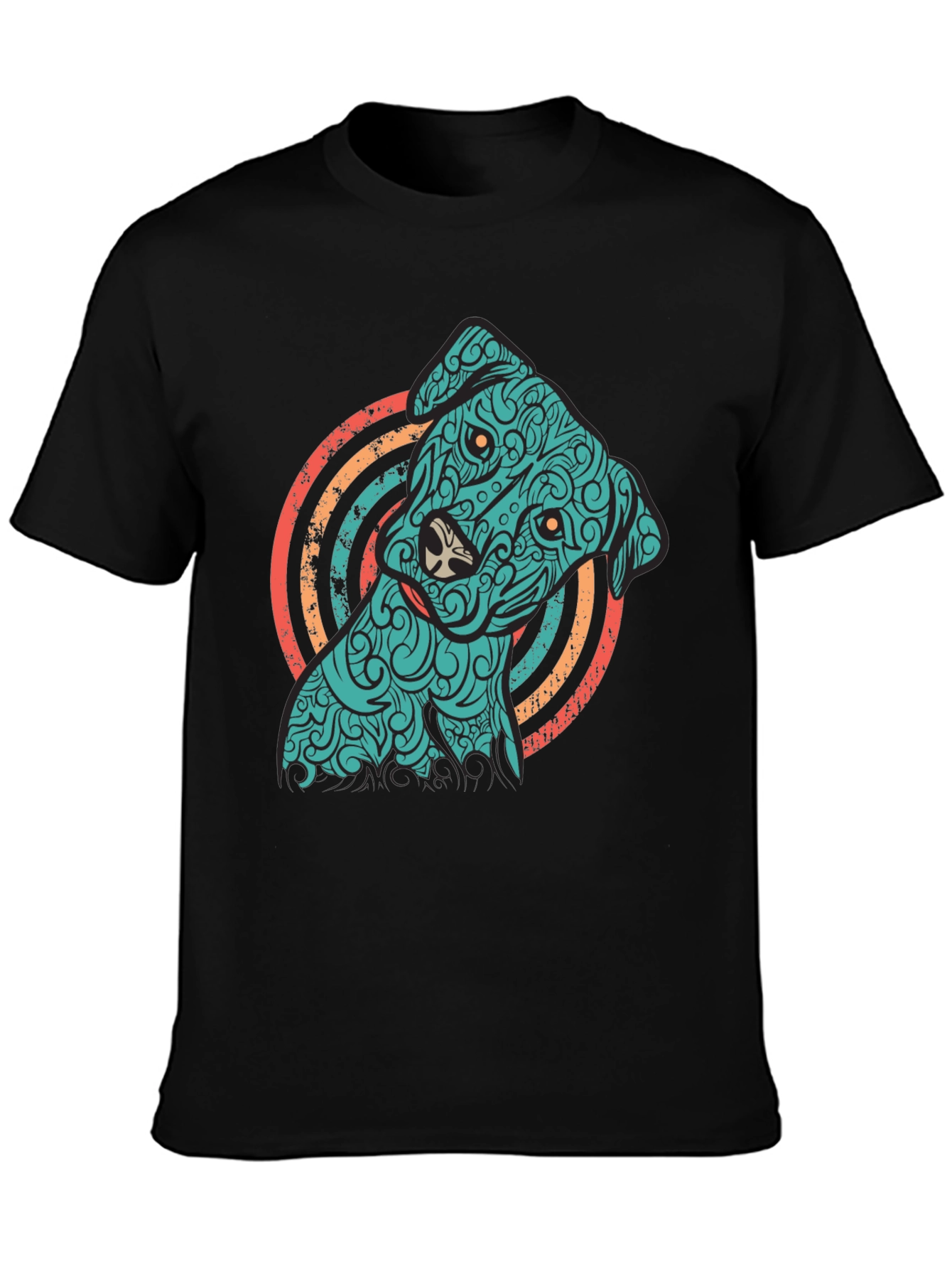 Dog Graphic Tee - Mens Short Sleeve Crew Neck Shirt