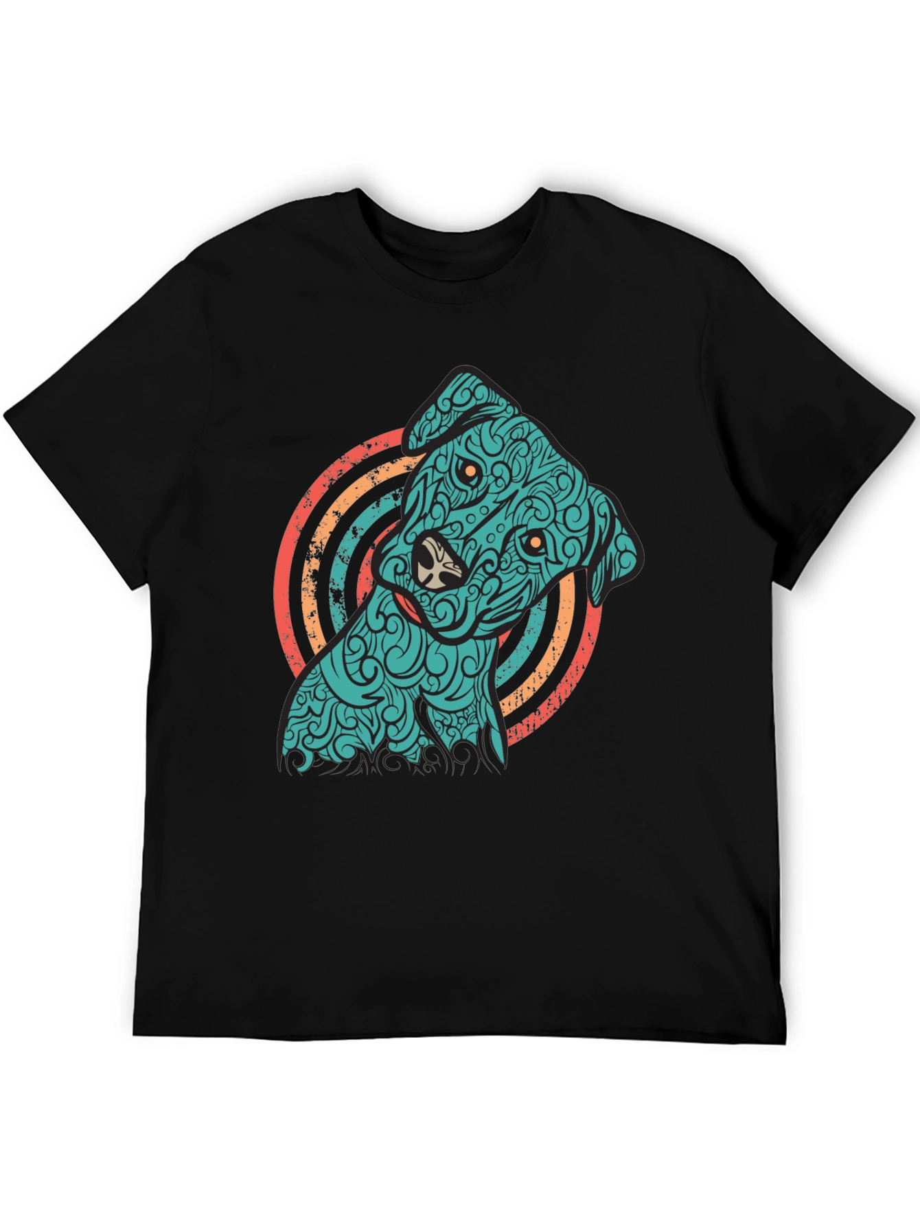 Dog Graphic Tee - Mens Short Sleeve Crew Neck Shirt
