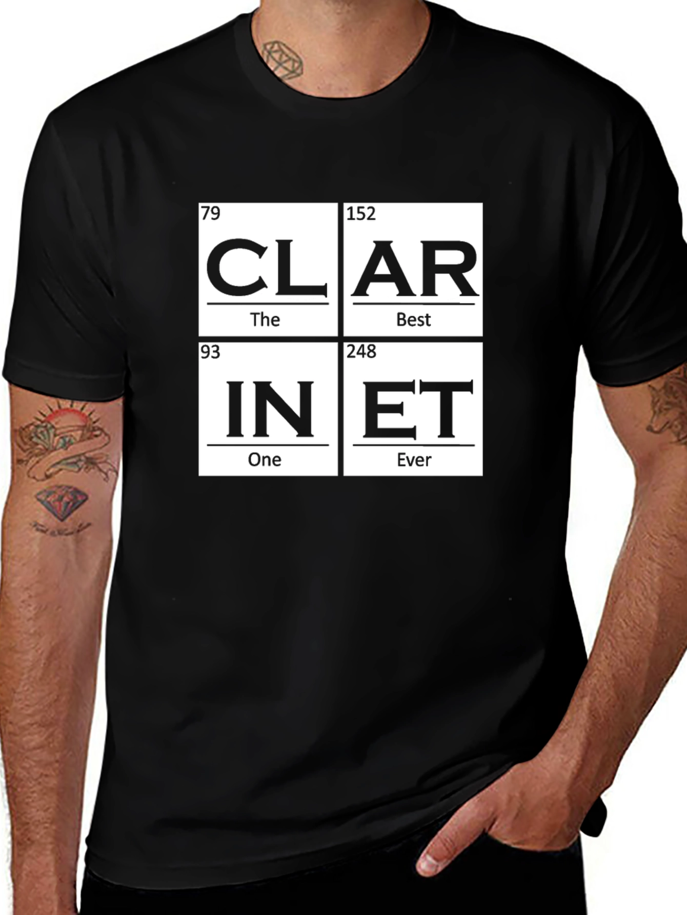 Periodic Table Clarinet Black T-Shirt