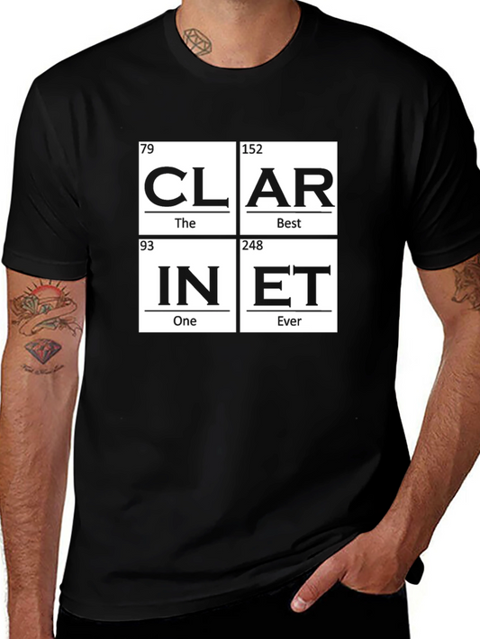 Periodic Table Clarinet Black T-Shirt