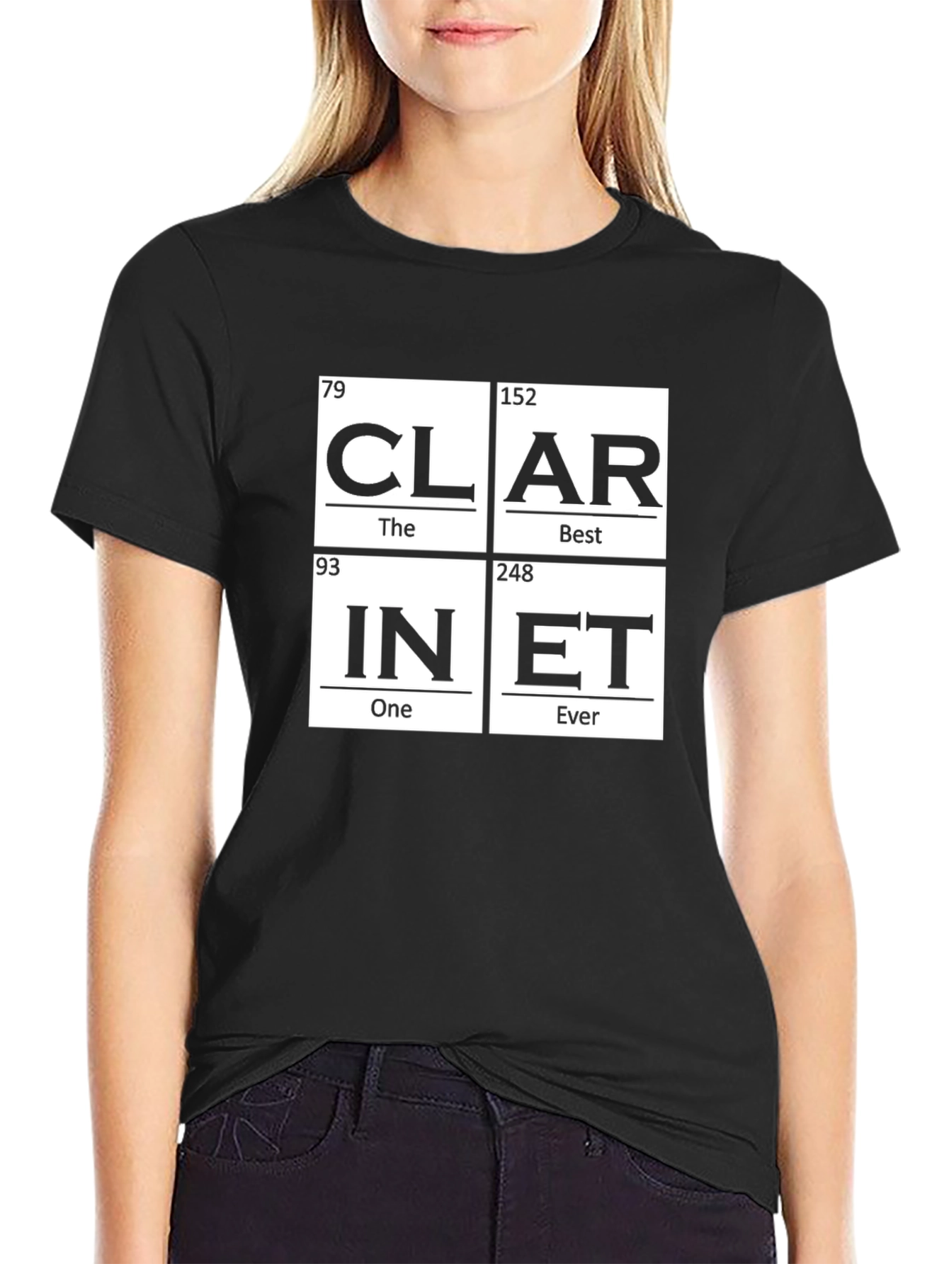 Periodic Table Clarinet Black T-Shirt