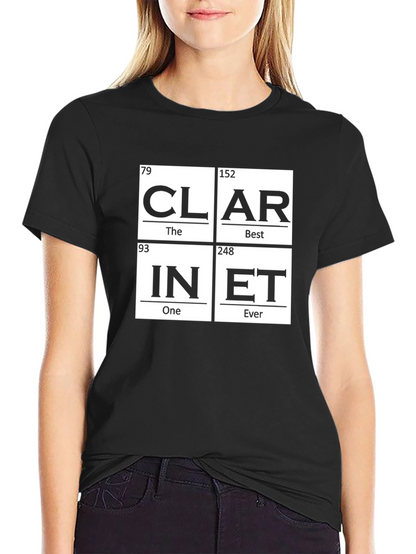 Periodic Table Clarinet Black T-Shirt