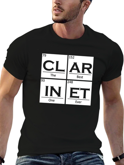 Periodic Table Clarinet Black T-Shirt