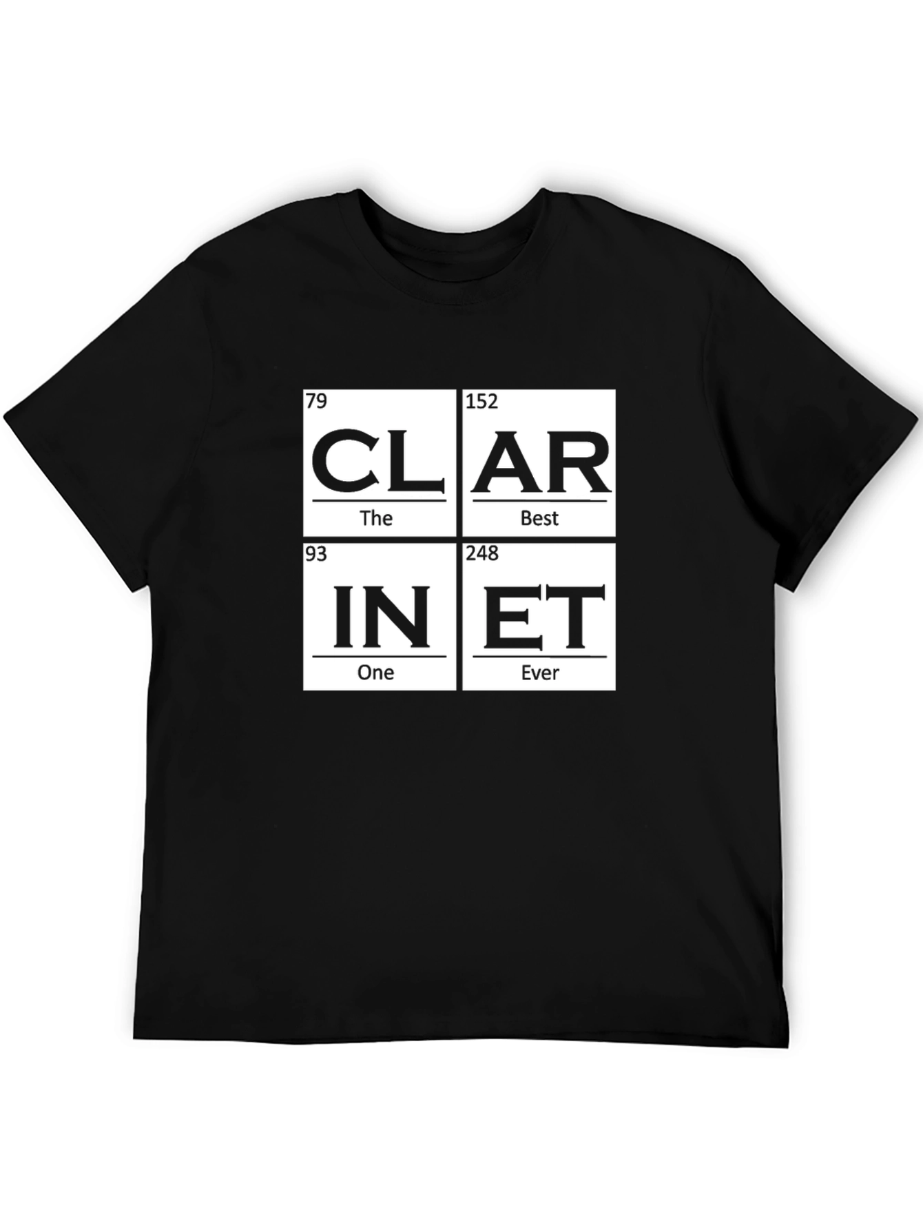 Periodic Table Clarinet Black T-Shirt