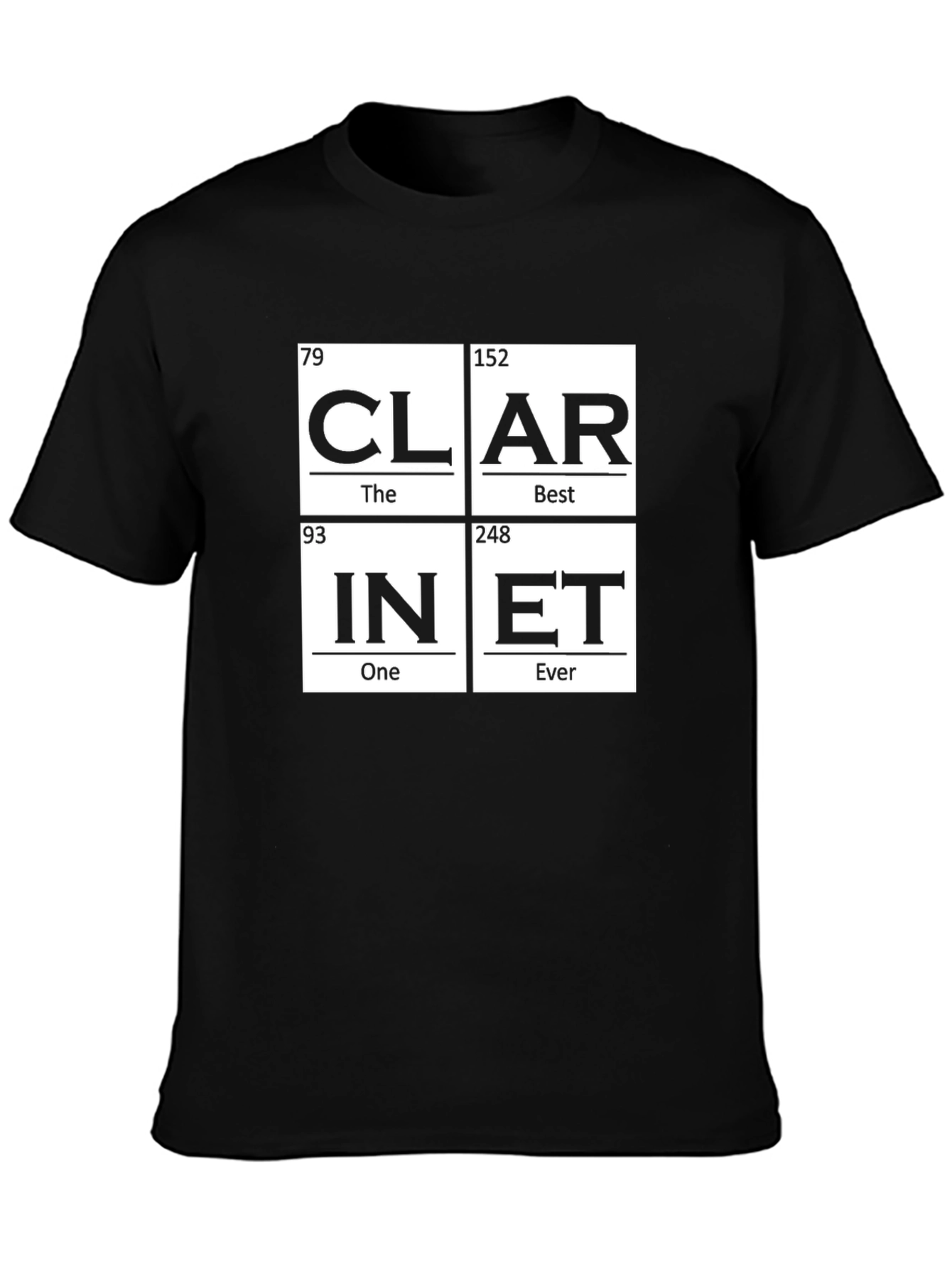 Periodic Table Clarinet Black T-Shirt
