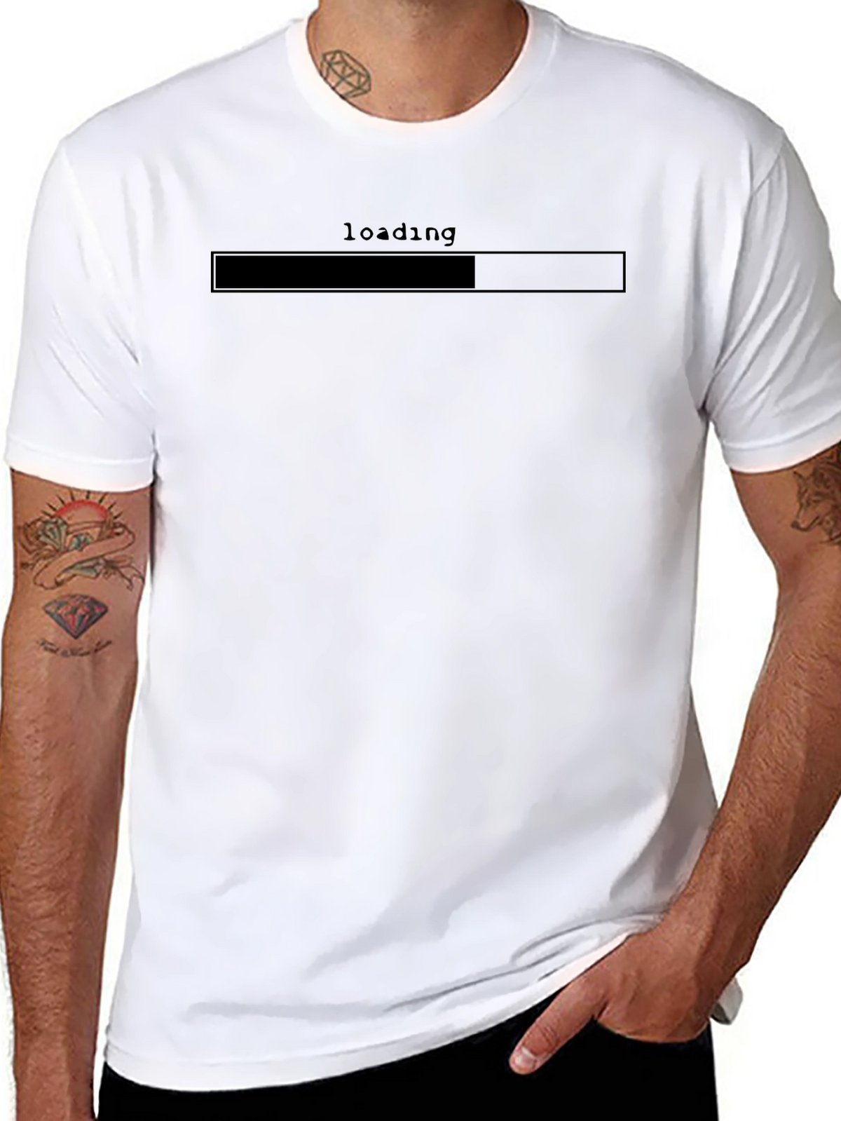 Loading Bar Black T-Shirt | Casual Gamer Tee