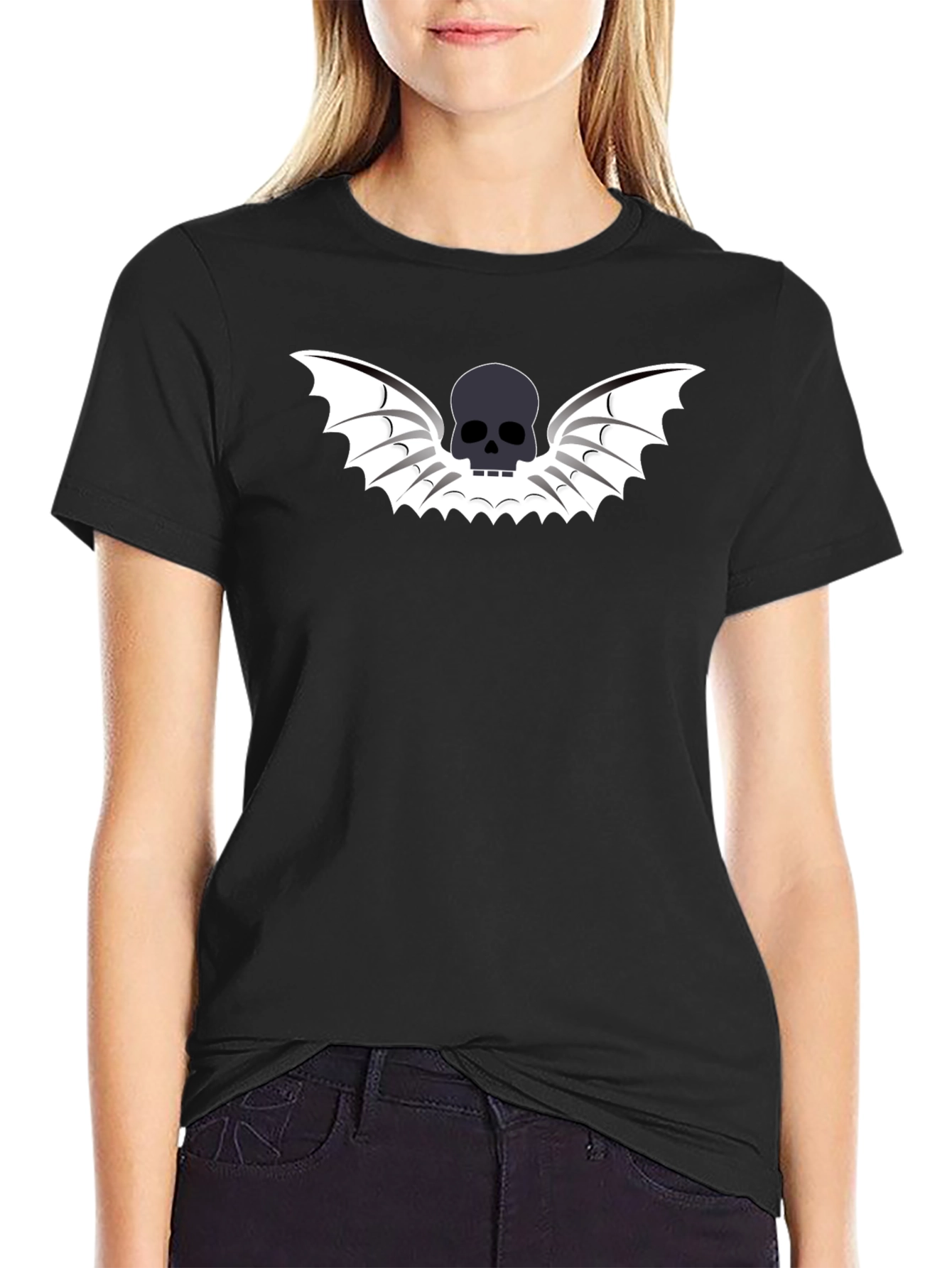 Skull Wings Graphic Tee - Mens Black T-Shirt