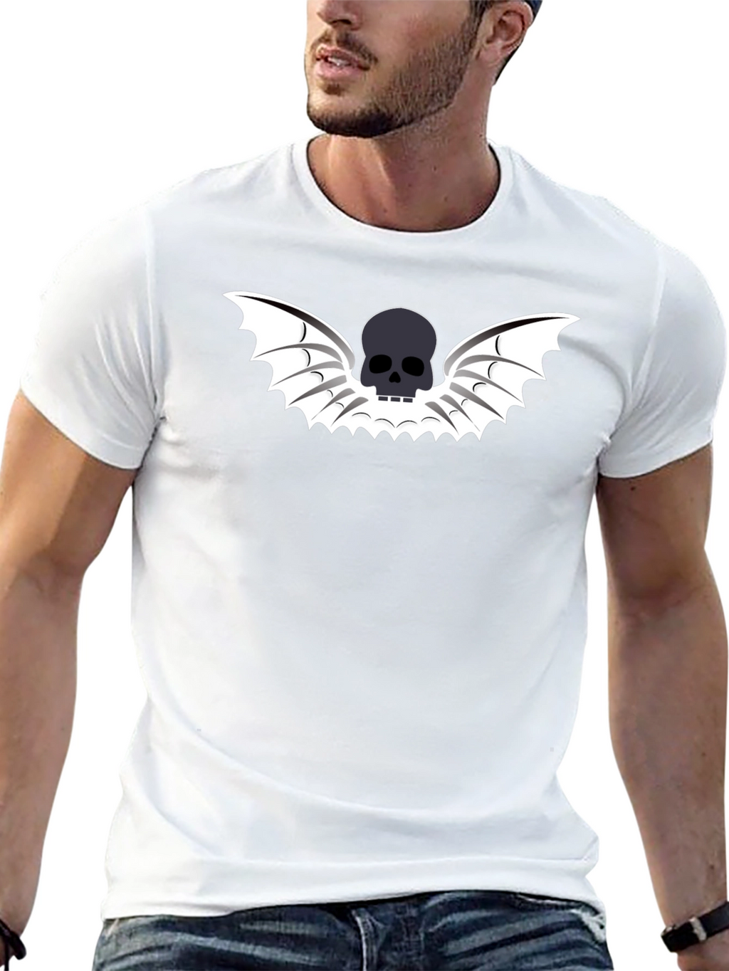 Skull Wings Graphic Tee - Mens Black T-Shirt
