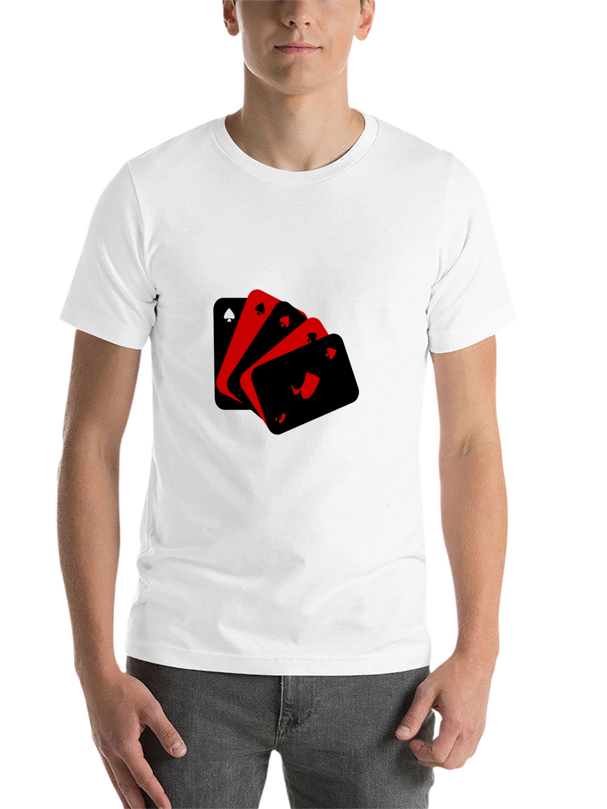 Ace Playing Cards Graphic Black T-Shirt